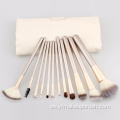 Conjunto de pincel de maquillaje de madera vegana 12pcs